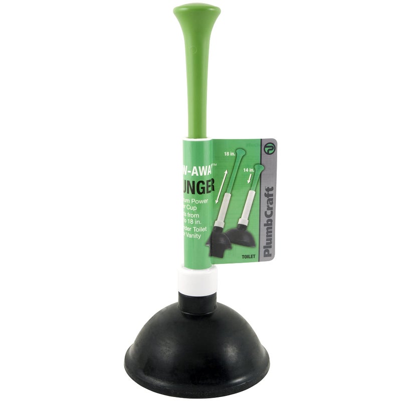 Plumb Craft PlumbCraft 14-18-in. Stow-Away Plunger with Adjustable Handle 7503500  Heavy Duty Toilet Plunger for Households  Ergonomic Plunger to Unclog Toilet  Toilet Bowl Plunger with Ergonomic Handle - Image 5
